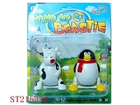 ST215371 - WINDING UP MILCH COW AND PENGUIN(2 STYLES ASSORTED 2PCS)