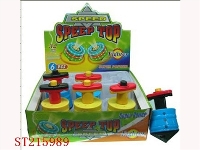 ST215989 - SPINNING TOP WITH INFRATED AND 5-LIGHT（6PCS 3 COLORS ASSORTED）