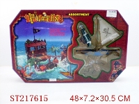 ST217615 - SELF-ASSEMBLING PIRATE CASTLE(2 STYLES ASSORTED)60PCS