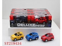 ST219434 - 6PCS B/O CAR WITH LIGHT (2 STYLES 3 COLORS ASST)