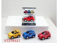 ST219437 - PULL-BACK CAR WITH LIGHT AND MUSIC (2 STYLES 3 COLORS ASST)BATTERY