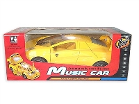 ST220895 - B/O CAR WITH MUSIC，LIGHT OPEN DOOR （REN AND YELLOW COLORS）