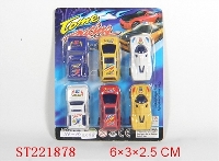 ST221878 - PULL-BACK CAR（6PCS 3 STYTLES 4 COLORS ASSORTED）
