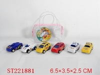 ST221881 - PULL-BACK CAR（6PCS 4 STYTLES 4 COLORS ASSORTED）