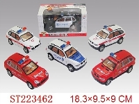 ST223462 - 1:32保时捷卡宴宝马X5合金警车车模 回力灯光ic
