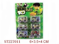 ST227011 - 6只庄BEN10明笨镀座回力车(4款混装)