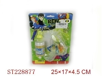 ST228877 - BEN10FRICTION BUBBLE GUN WITH LIGHT,USE 2AG13 BUTTONS,INCLUDED