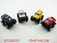 ST230737 - PULL BACK HUMMER CAR   RED/BLACK/YELLOW/SILVER