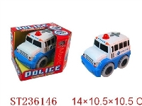ST236146 - 电动卡通明轮编程警车带灯光音乐（蓝色，不包电）