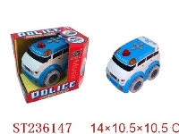 ST236147 - 电动卡通明轮编程警车带灯光音乐（蓝色，不包电）