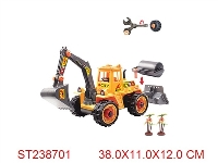 ST238701 - 二款拆装惯性佛手(挖土/压路)工程车(2树)