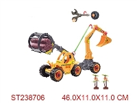 ST238706 - 拆装惯性一卡佛手工程车(木条.2树)