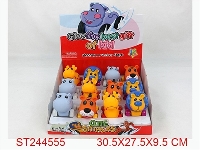 ST244555 - FREE WHEEL CARTOON CAR WITH LIGHT&MUSIC,4ASSTD