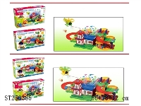 ST256385 - ELECTRIC TRAIN TRACK BLOCKS WITH LIGHT & MUSIC & PROJECTION & PLANE CAN ROTATE IN 360 DEGREES(PLANE 