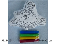 ST280235 - graffiti wooden horse w/colored pens