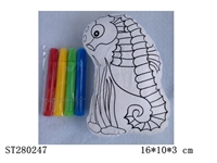 ST280247 - graffiti sea horse w/colored pens