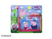 ST283875 - 粉红小猪 石英手表钱包盒装