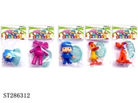 ST286312 - 3.5 INCH POCOYO + TRANSPARENT BASE (MIXED 5 KINDS)