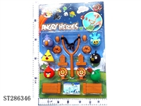 ST286346 - 6*3 INCH ANGRY BIRDS + 8 INCH SLINGSHOT + BUILDING BLOCK(FULL SET) + CARDS