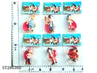 ST286360 - 3 INCH JACK AND PIRATES WITH BASE (MIXED 6 KINDS)