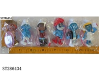 ST286434 - 4.5" SMURFS WITH COLORFUL LIGHT & BASE (HEAD IS TRANSPARENT)(6 KINDS/BAG)