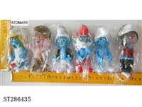ST286435 - 4.5" SMURFS WITH COLORFUL LIGHT & KEYCHAIN (HEAD IS TRANSPARENT)(6 KINDS/BAG)