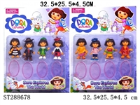 ST288678 - 3" NEW DORA FIGURE WITH TRANSPARENT BASE (4PCS/SET, MIXED 2 KINDS)