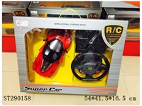 ST290158 - 1：14法拉利一键开门带脚踏板方向盘遥控车（包充电）