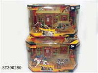 ST300280 - 西部屋加西部马车加西部牛仔