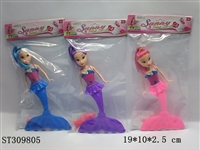 ST309805 - 7" MERMAID WITH LIGHT AND SEA ANIMAL (MIXED 3 COLORS)