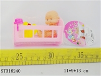 ST316240 - 卡通搪胶娃娃婴儿摇床套装