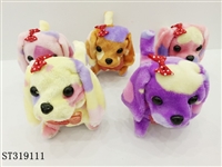 ST319111 - BATTERY OPERATED WALKING PLUSH DOG WITH LIGHT AND MUSIC