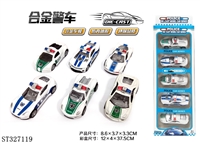ST327119 - 5只条装1:50合金警车回力（6款混装）