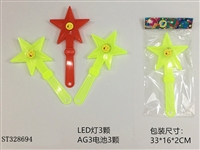 ST328694 - 28CM表情五角星拍拍手LED棒
