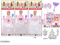 ST328854 - 3款11寸实身9关节时尚婚纱芭比混装