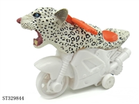 ST329844 - Friction Wild Animal Stunt Motorcycle-Snow Leopard