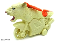 ST329850 - Friction Wild Animal Stunt Motorcycle-White Cougar