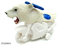 ST329854 - Friction Wild Animal Stunt Motorcycle-Polar Bear