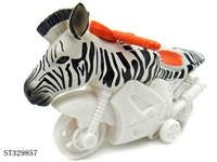 ST329857 - Friction Wild Animal Stunt Motorcycle-Zebra