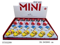 ST332299 - 24PCS 4款Q版合金卡通车 回力 喷漆 黑轮【英文包装】