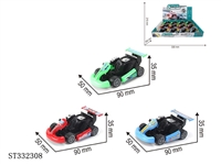 ST332308 - 12PCS 合金卡丁车 回力 喷漆【英文包装】