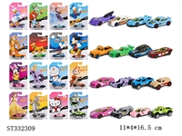 ST332309 - 16款合金车 滑行 喷漆 多色【英文包装】