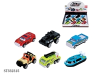 ST332315 - 12PCS 6款合金车 滑行 喷漆【英文包装】