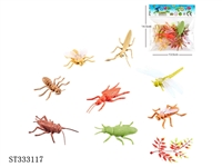 ST333117 - 8 insect + 1 leaf solid PVC animal sets