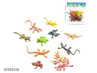 ST333119 - 9 creeping + 1 leaf solid PVC animal sets
