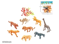 ST333121 - 8 wild + 1 leaf solid PVC animal sets