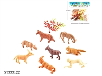 ST333122 - 8 wild + 1 leaf solid PVC animal sets