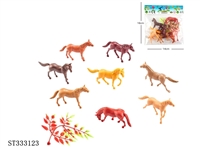 ST333123 - 8 horse + 1 leaf solid PVC animal suit