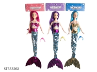 ST333262 - 11.5 INCH MERMAID DOLL WITH CROWN (MIXED 3 KINDS)