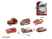 ST333885 - 单只吸版1:64合金滑行消防车（6只混装）